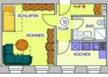 Grundriss WE 10 - ** SCHÖNE 1-RWG MIT SEPARATER KÜCHE, FUßBODENHEIZUNG, MODERNES BAD **WE 10**