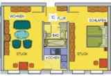 Grundriss - WE 12 - * RARITÄT IN DER SÜDVORSTADT * SCHÖNE 2 RWG MIT BAD, WANNE & KÜCHE MIT FENSTER * WE 12 *