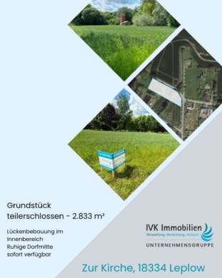Großzügiges Baugrundstück mit 2.833 m² in Leplow | Dorfmitte | Lückenbebauung im Innenbereich |,  Zur Kirche , 18334 Leplow, Grundstück