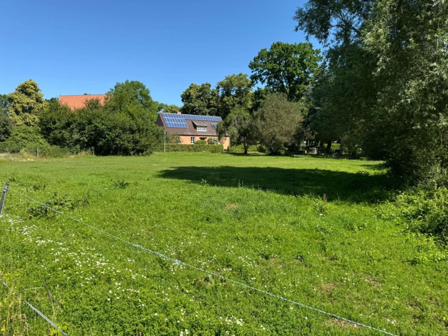 Ansicht vom Teich zur Kirche