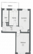 Grundriss - ***Charmante 2-Raum-Wohnung mit Balkon & Laminat im 1. OG *** WE 05***